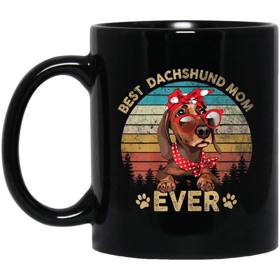 Womens Retro Vintage Best Dachshund Mom Ever Mug Mothers Day Gift Mug