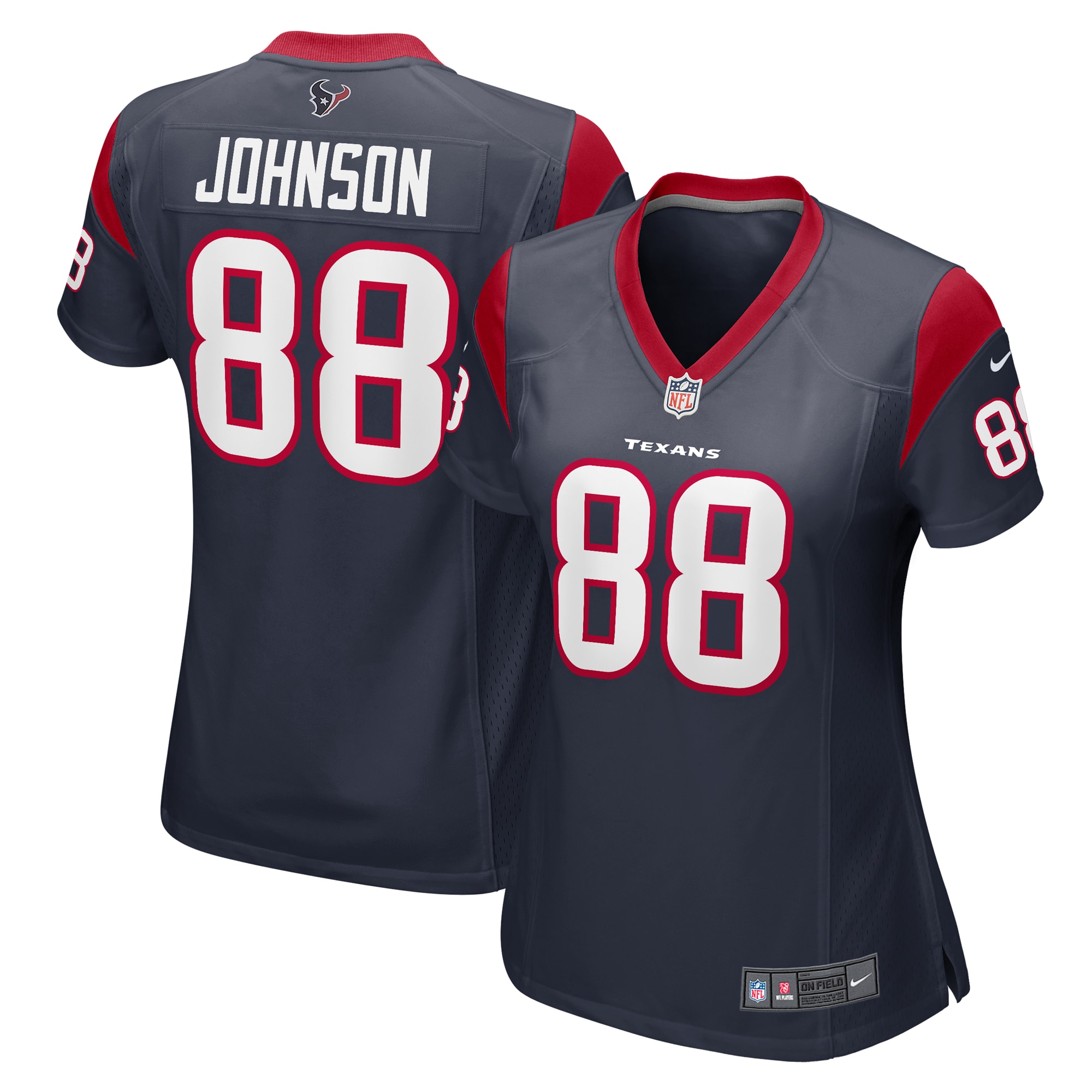 Women’s Houston Texans Johnny Johnson  Navy Team Game Jersey