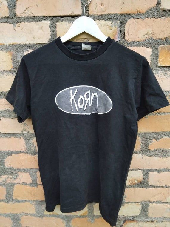 Vintage 90S Band Korn Print Bothside Black Shirt Smal Truly Vintage Collector Item Shirt