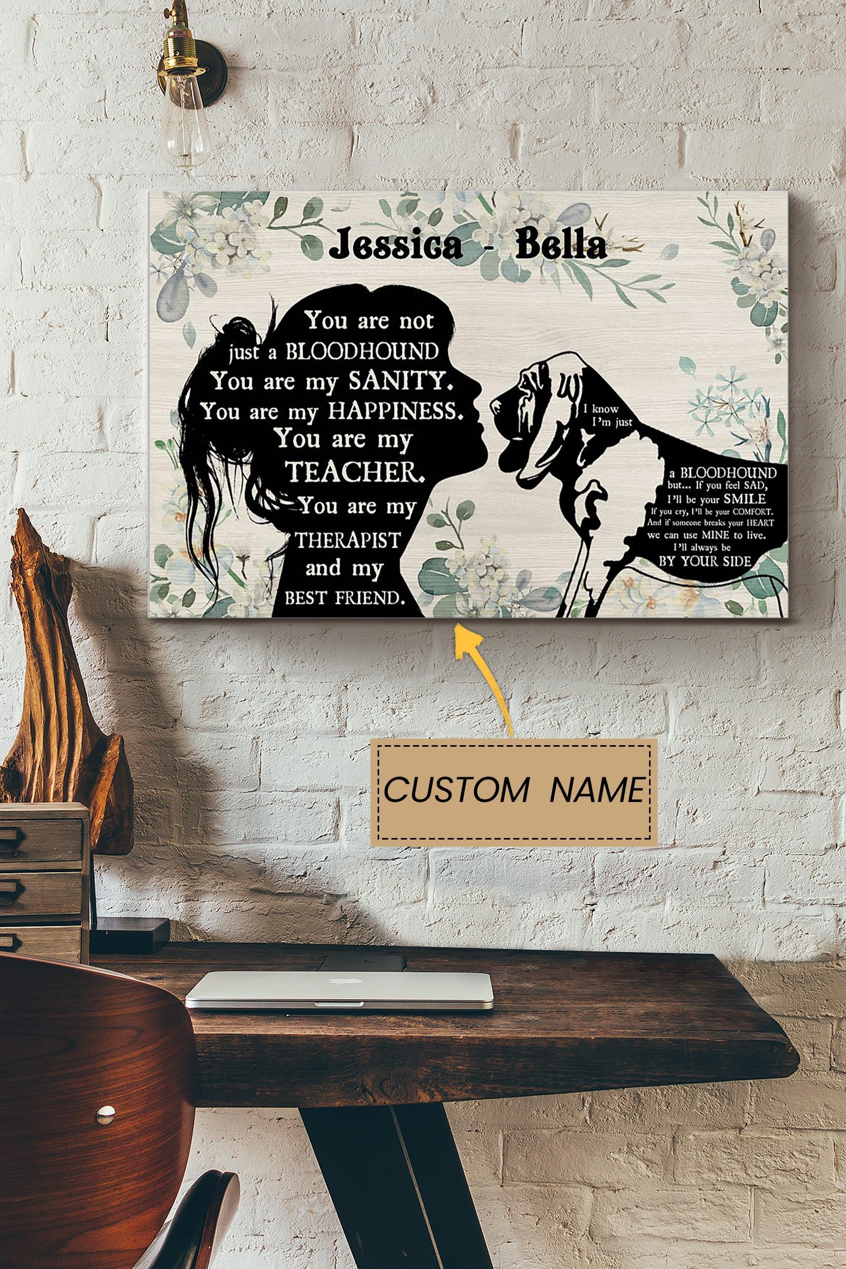 Bloodhound Girl Therapist Best Friend Personalized Poster – Animal Wall Art – Gift For Dog Lover Dog Foster Puppy Fan Poster