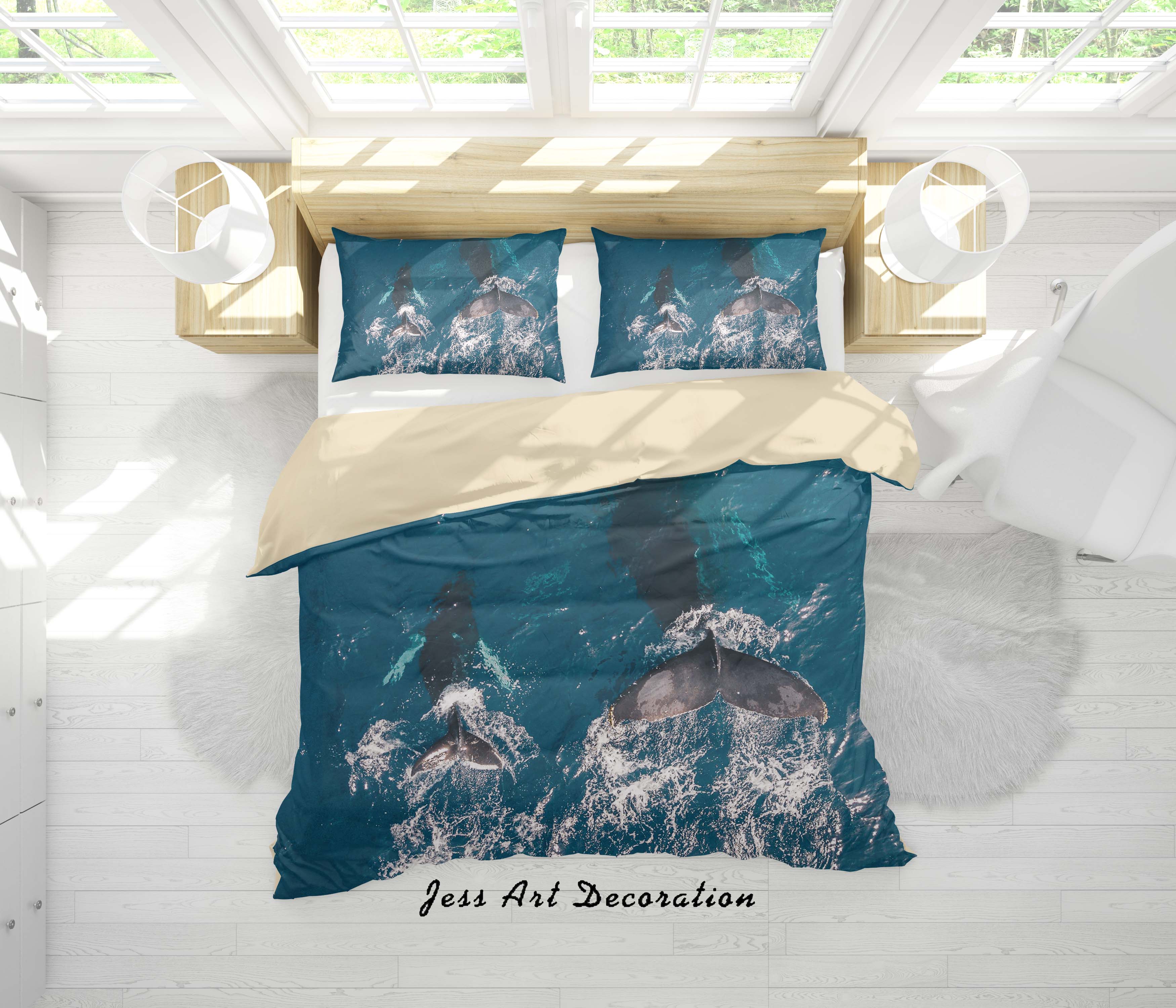 3D Deep Sea Dolphin Quilt Cover Set Bedding Set Duvet Cover Pillowcases A113 Lqh