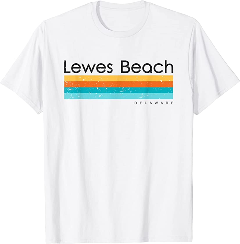 Vintage Lewes Beach Delaware DE Retro Design T-Shirt