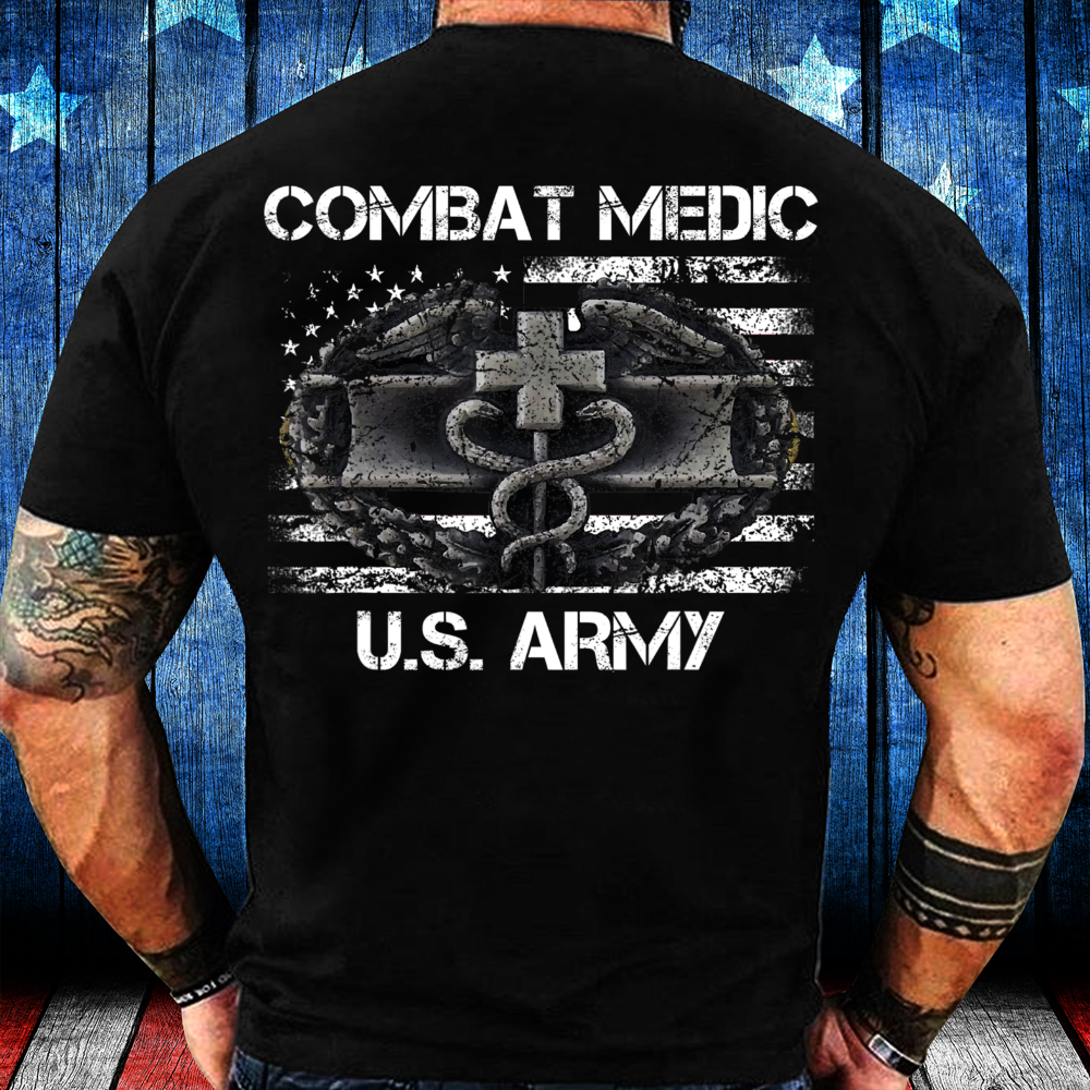 Proud Us Army Combat Medic, American Flag Veteran, Gift For Veteran T ...