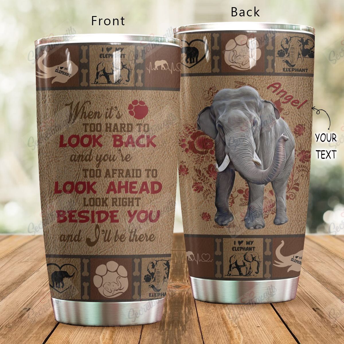 Personalized Elephant I Will Be There Nc0810732Cl Stainless Steel Tumbler Travel Customize Name, Text, Number, Image