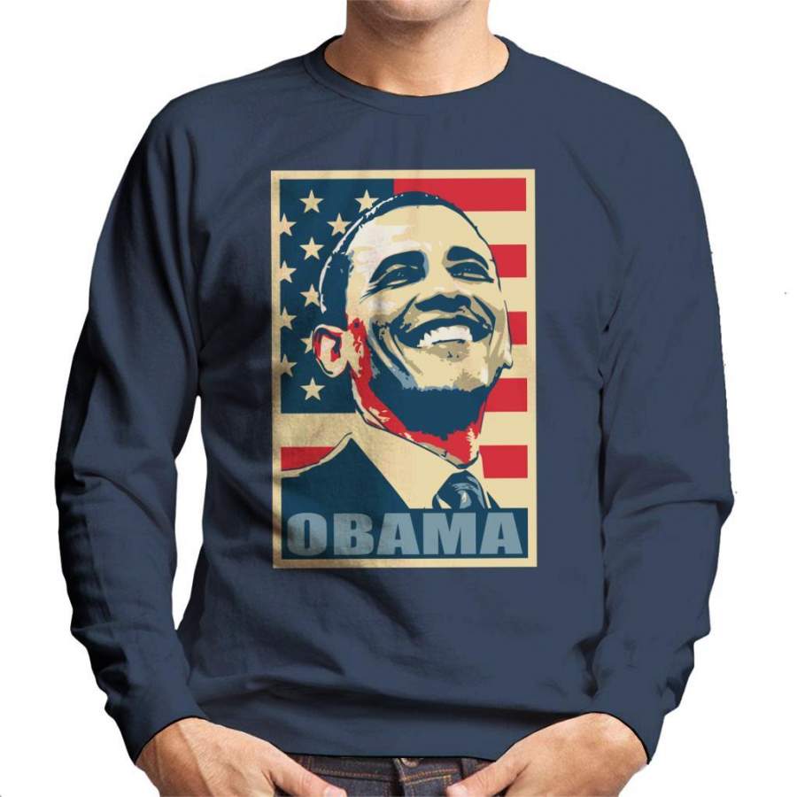 Obama Smile Propaganda Poster Pop Art Men’s Sweatshirt