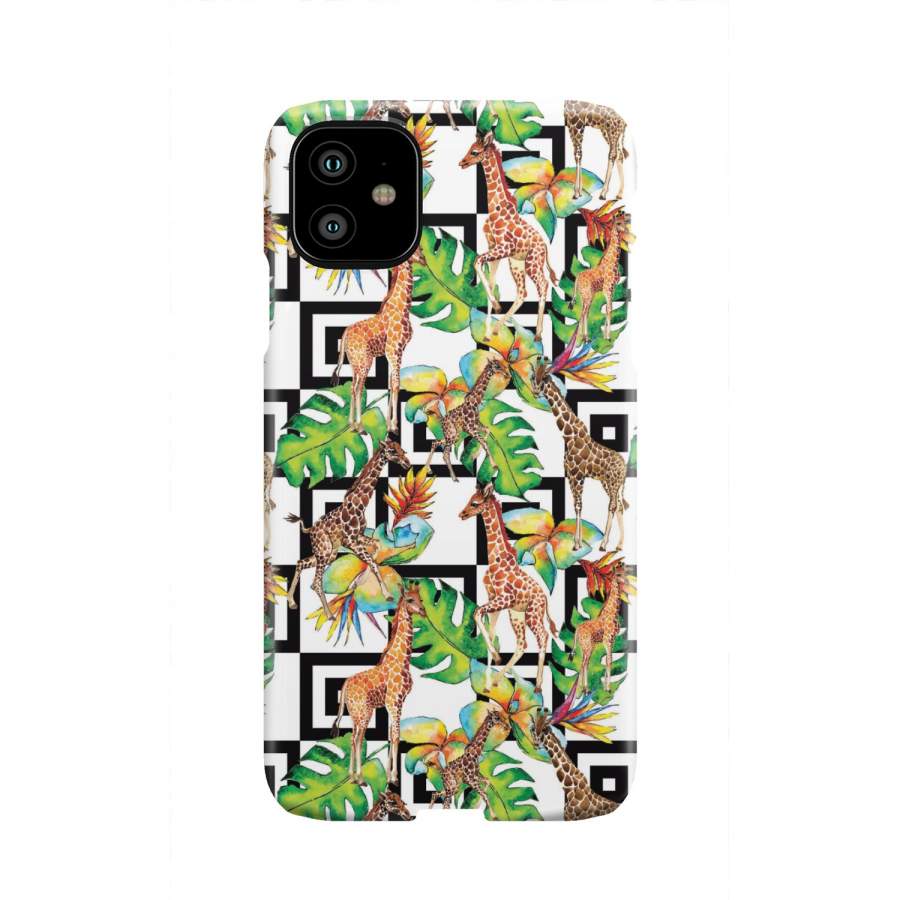 Exotic Tropical Giraffe Pattern Print Phone Case