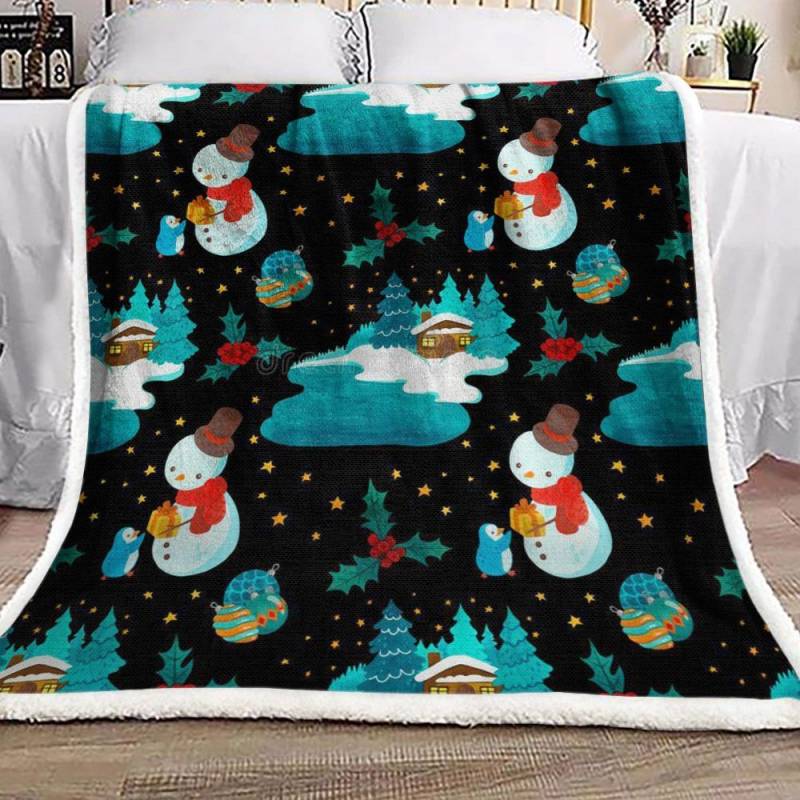 Snowman Penguin CL24100281MDF Sherpa Fleece Blanket