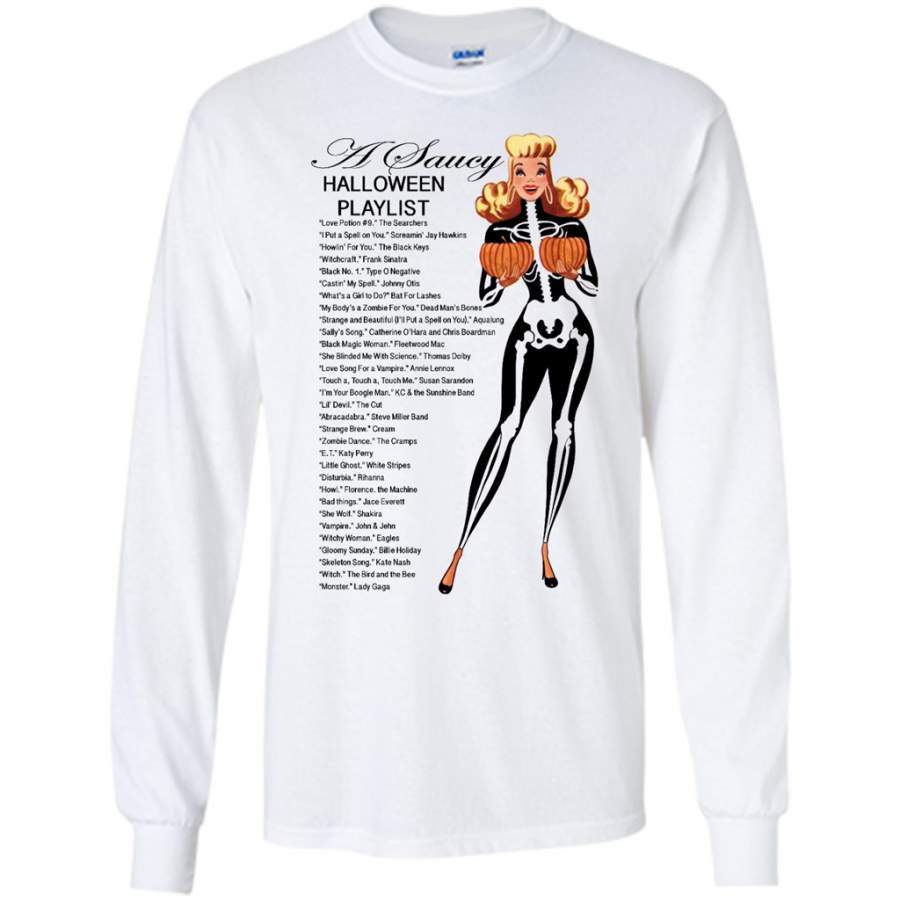 A Saucy Halloween Playlist, Halloween Love Songs – Gildan Long Sleeve Shirt