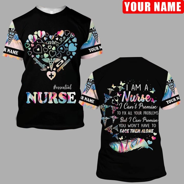 Personalized Heart Care Empathy Compassion Nurse Shirt, Essential Shirt, Perfect Clothing Gift For Nurse