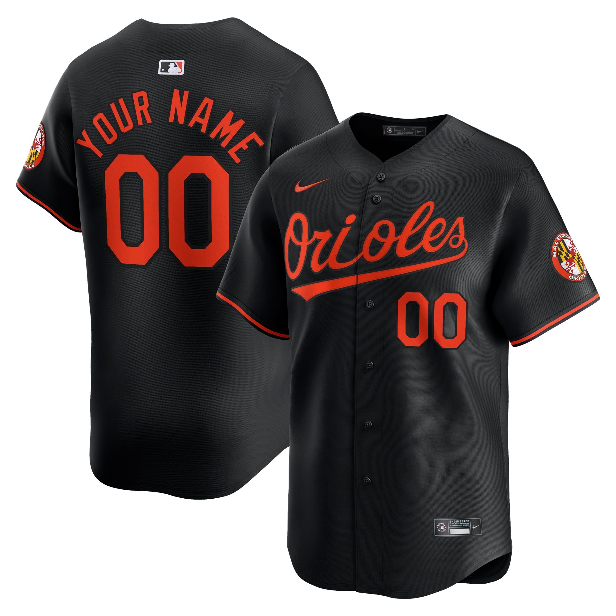 Baltimore Orioles Alternate Limited Custom Jersey  Black