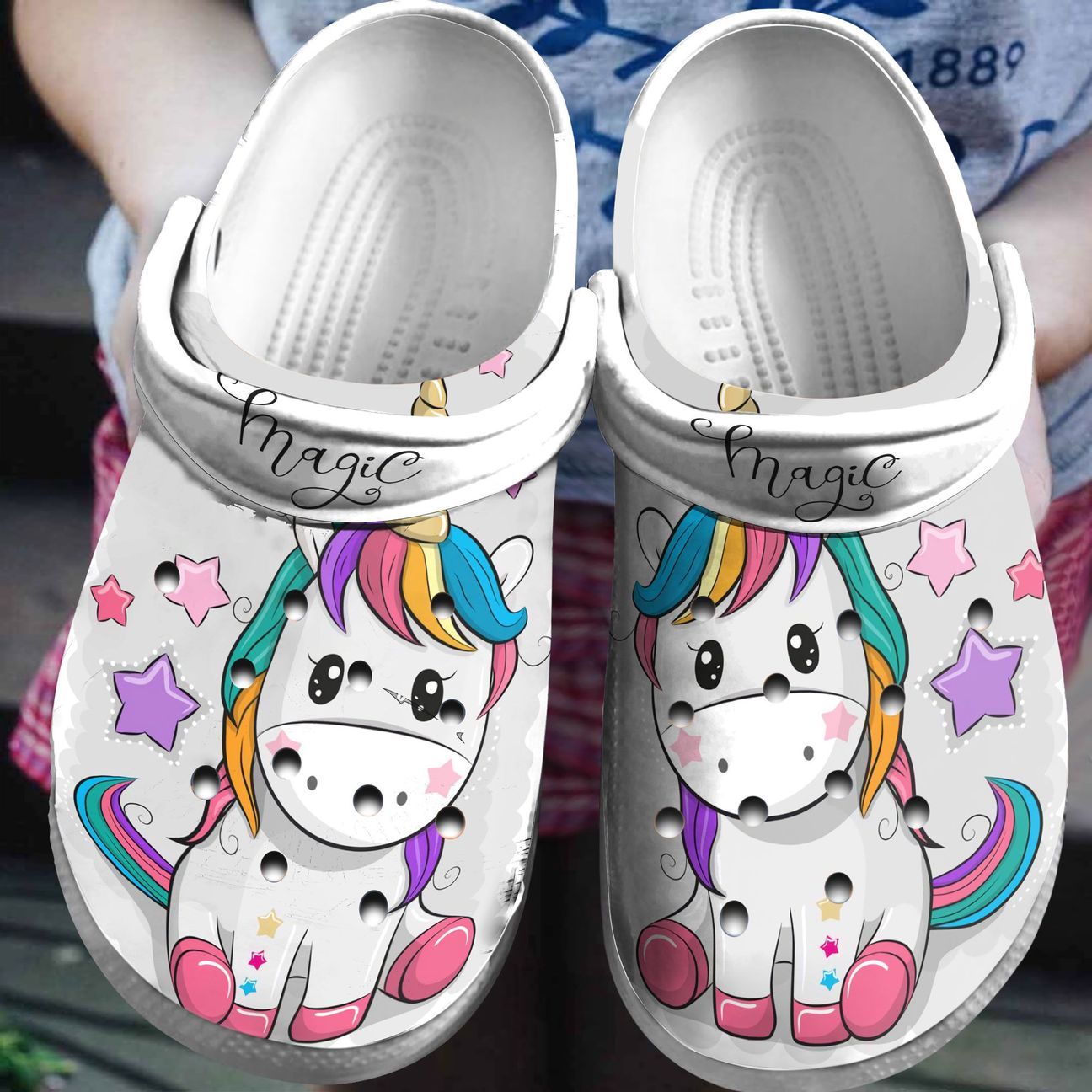 Unicorn Personalized Clog, Custom Name, Text, Color, Number Fashion Style For Women, Men, Kid, Print 3D Magical Unicorn