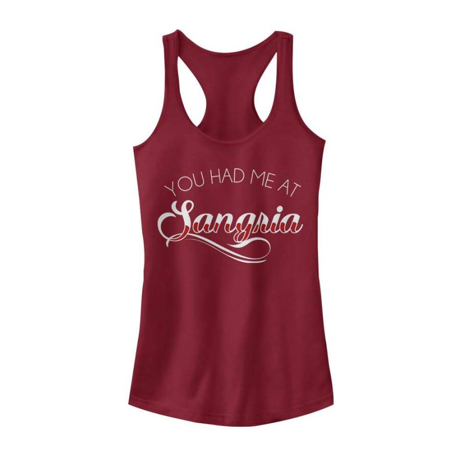 CHIN UP Junior’s Sangria Me  Racerback Tank Scarlet