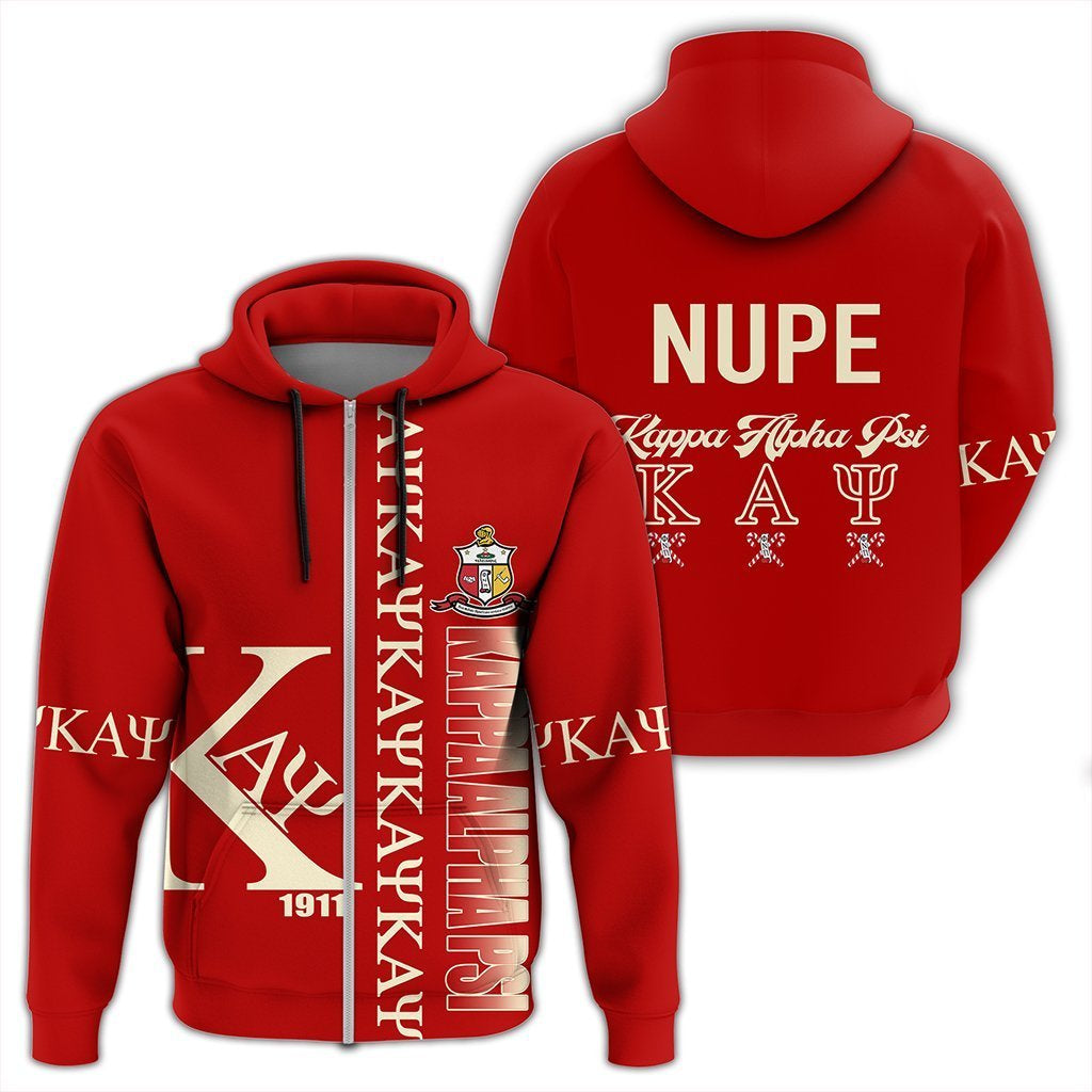 Greek Life Hoodie – Red Kappa Alpha Psi Zip Hoodie