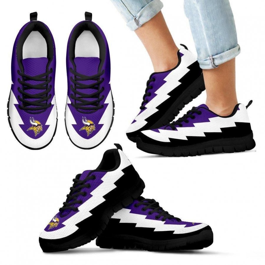 Jagged Saws Creative Draw Minnesota Vikings Sneakers #723