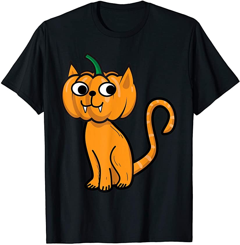 Pumpkin Head Halloween Cat | Cool I Adore Kittens Gift T-Shirt