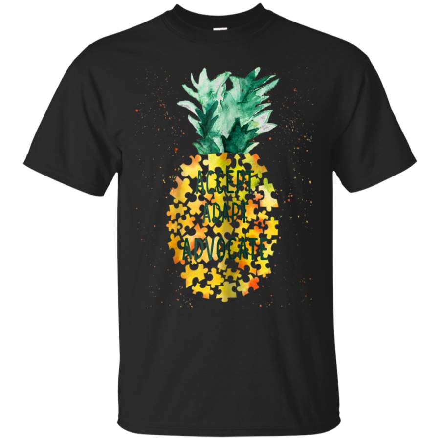 AGR Accept Adapt Advocate Pineapple Piece Puzzle Autism T-Shirt