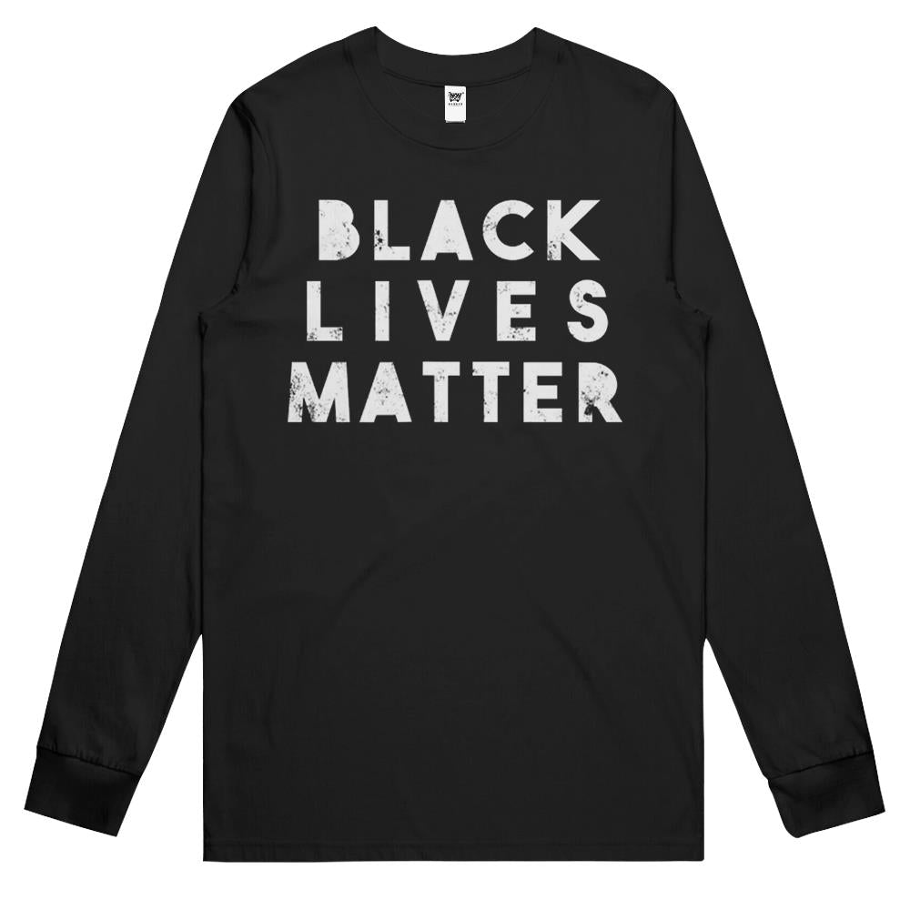 Blm Simple Distressed Black Lives Matter Power Fist Pocket Long Sleeve T Shirts