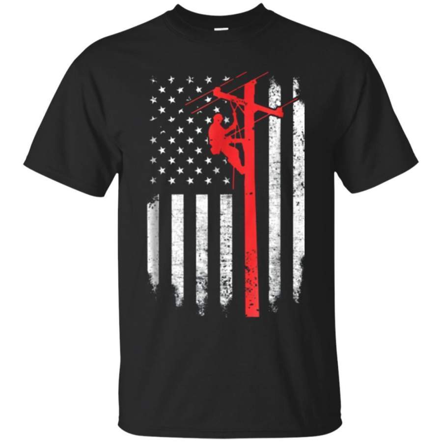 AGR Lineman American Flag Tshirt  Lineman Usa Flag Shirt Jaq T-shirt