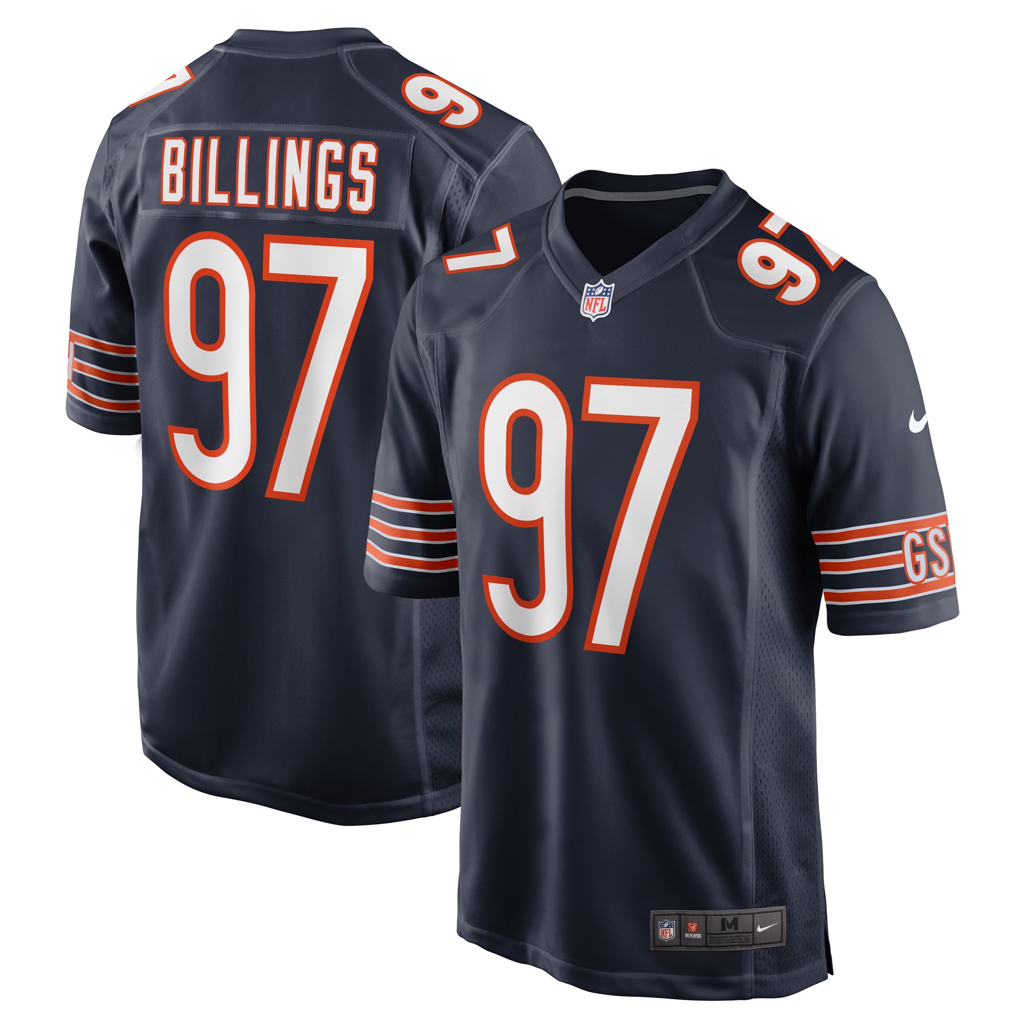 Men’s Chicago Bears Andrew Billings Navy Game Jersey