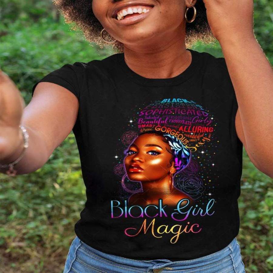 Black Girl Magic Rose Custom name Shirt #DH