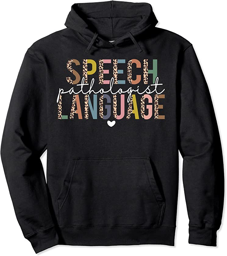 Speech Language Pathologist Leopard Speech Therapy SLP Pullover Hoodie