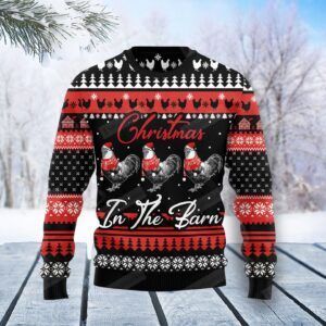 Chicken Farm Ugly Christmas Sweater, All Over Print Sweatshirt