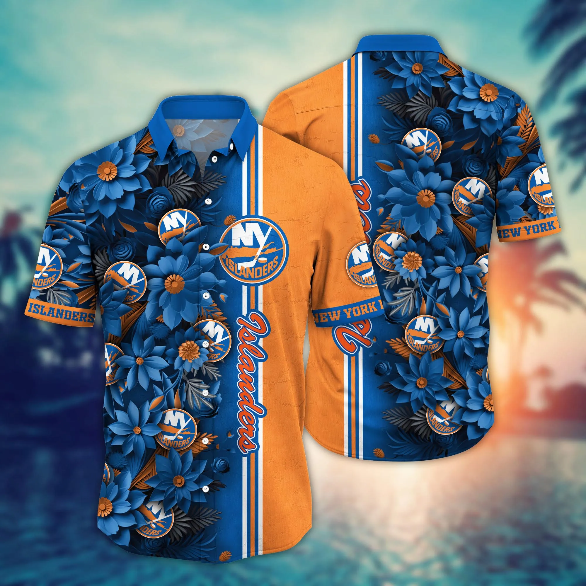 New York Islanders Nhl Hawaiian Shirt Custom Evening Strolls Aloha Shirt