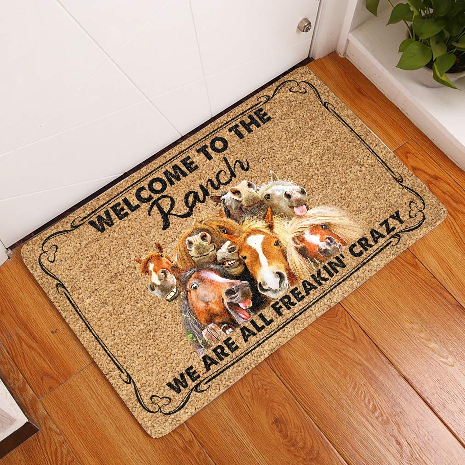 Welcome To The Ranch Coir Pattern All Over Printing Doormat Pre2082