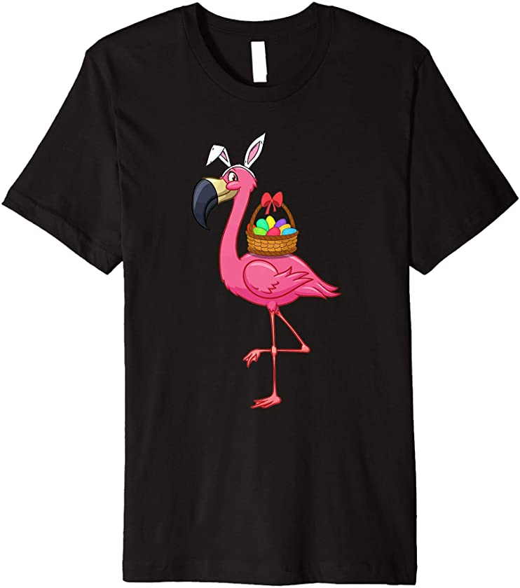 Cute Easter Flamingo Bunny Ears Easter Eggs For Boys Kids Premium T-Shirt