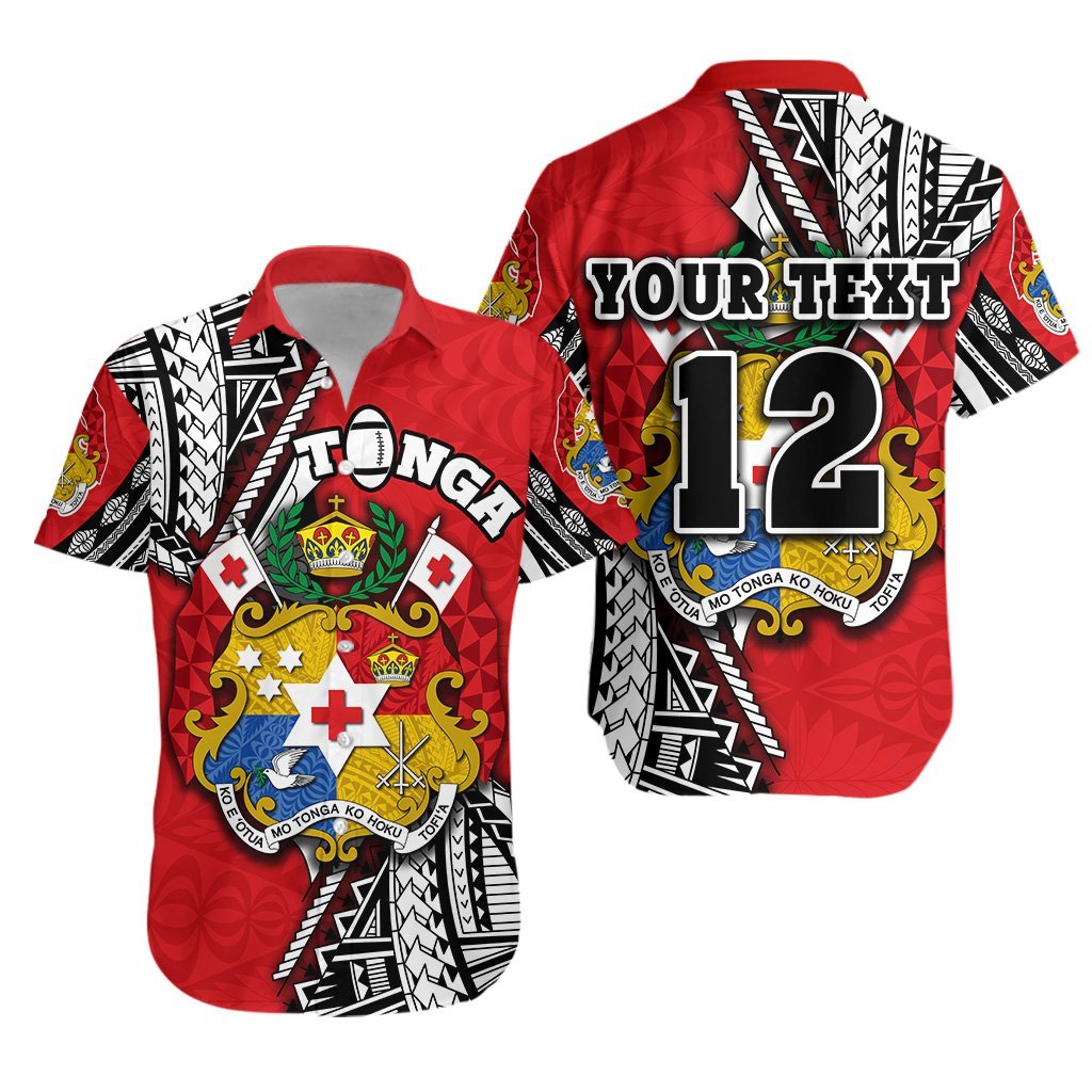 (Custom Personalised) Tonga Rugby Hawaiian Shirt Polynesian Style Pinwheel – Custom Text And Number