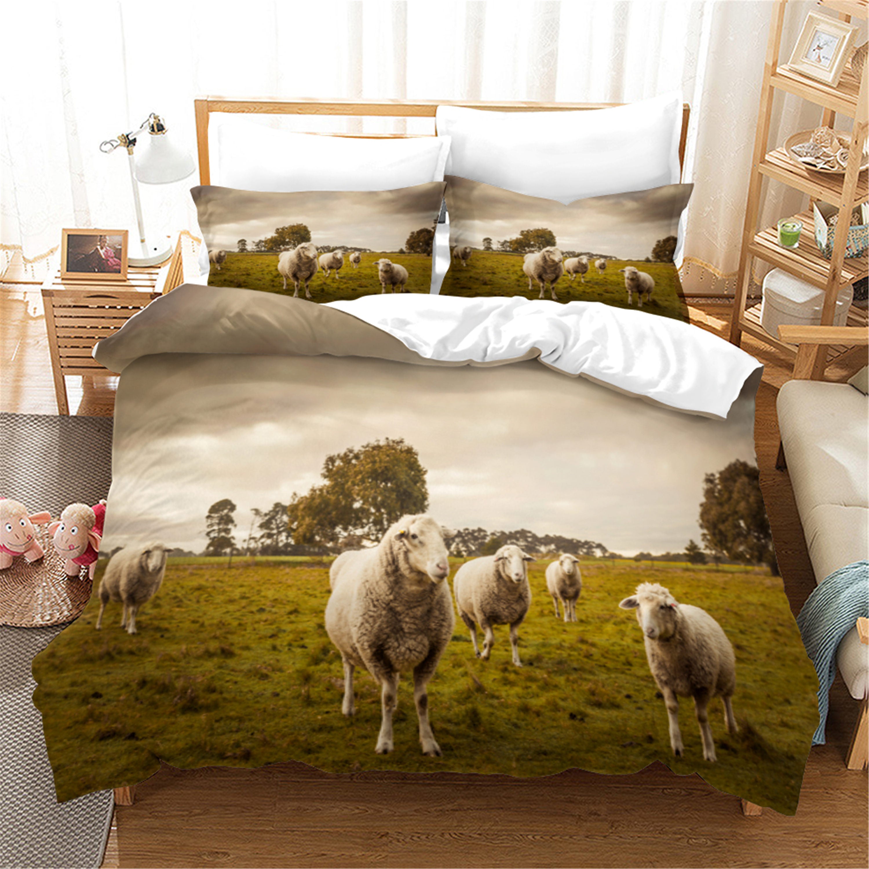 3D Animal Sheep Meadow Quilt Cover Set Bedding Set Duvet Cover Pillowcases 29