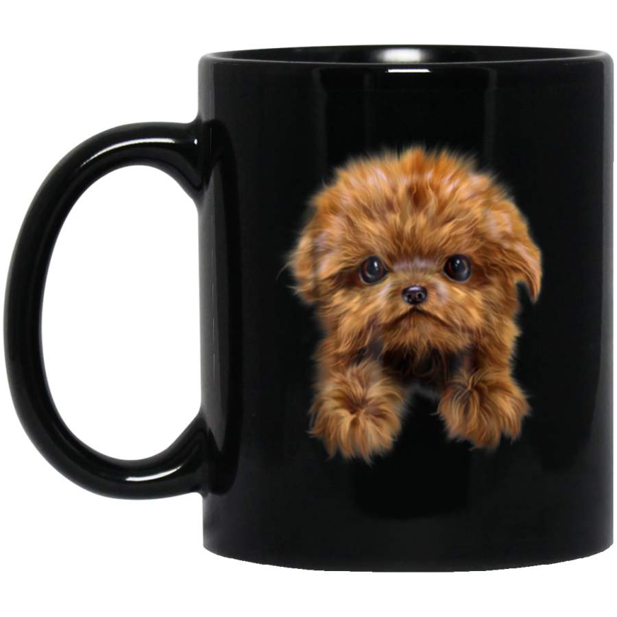 Cute Brown Poodle Puppy Fluffy Dog Mug