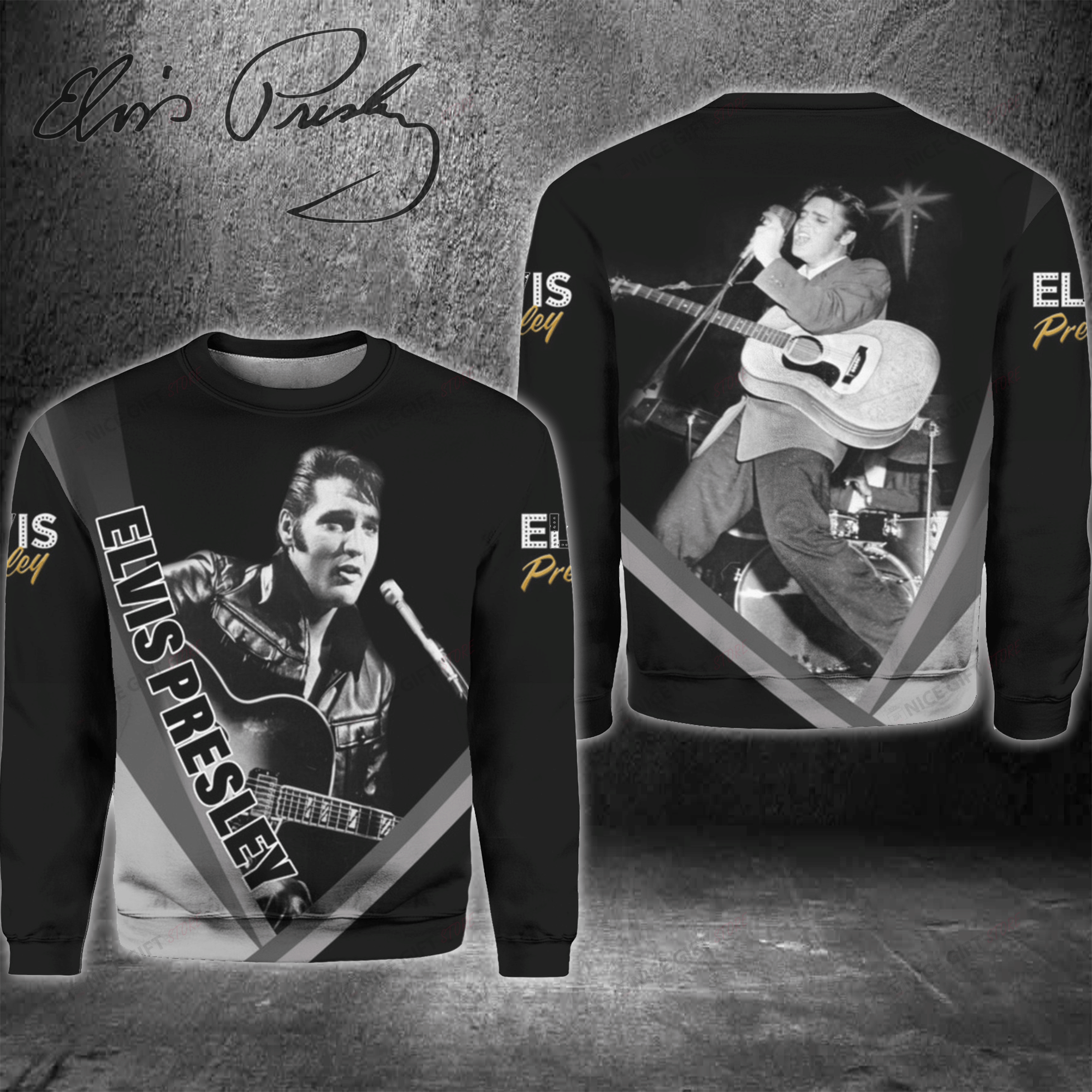 Elvis Presley Crewneck Sweatshirt 3Cs-P8B6