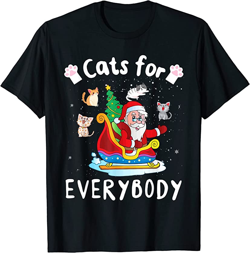 Cats For Everybody Ugly Christmas Cat Merry Catmas Xmas T-Shirt