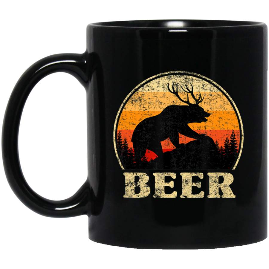 Bear Deer Funny Beer Retro Vintage Coffee Mug