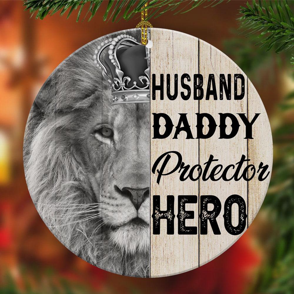 Gift For Dad Husband Daddy Protector Hero Lion Ornament