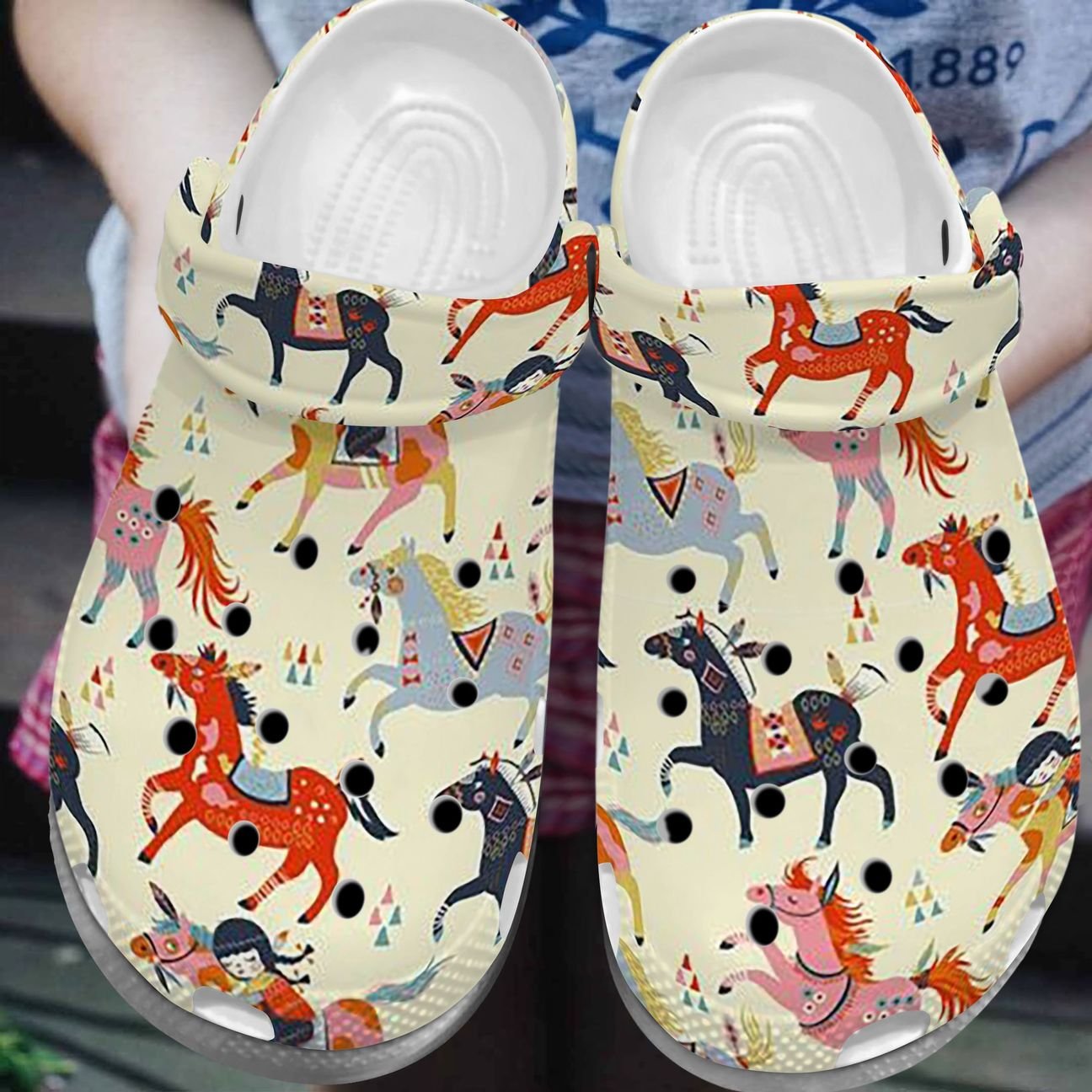 Lovely Horse Personalize Clog, Custom Name, Text, Fashion Style For Women, Men, Kid, Print 3D