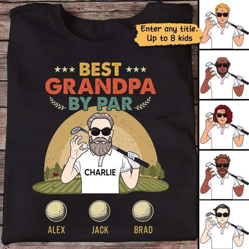 Golf Father‘S Day Man And Kid Names Personalized Shirt Trending Fashion Design By PeckShirt 2024