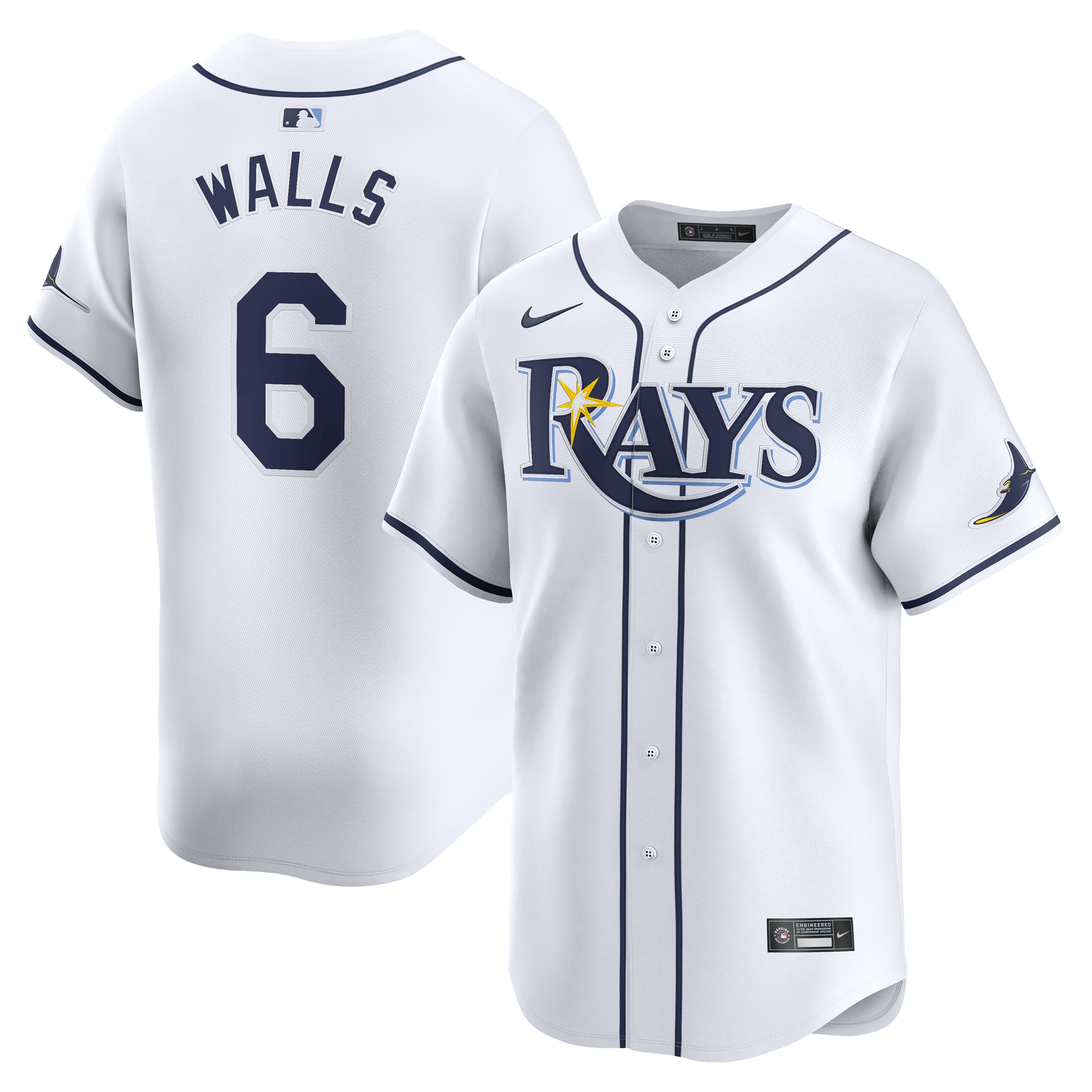 Taylor Walls Tampa Bay Rays Home Limited Player Jersey – White