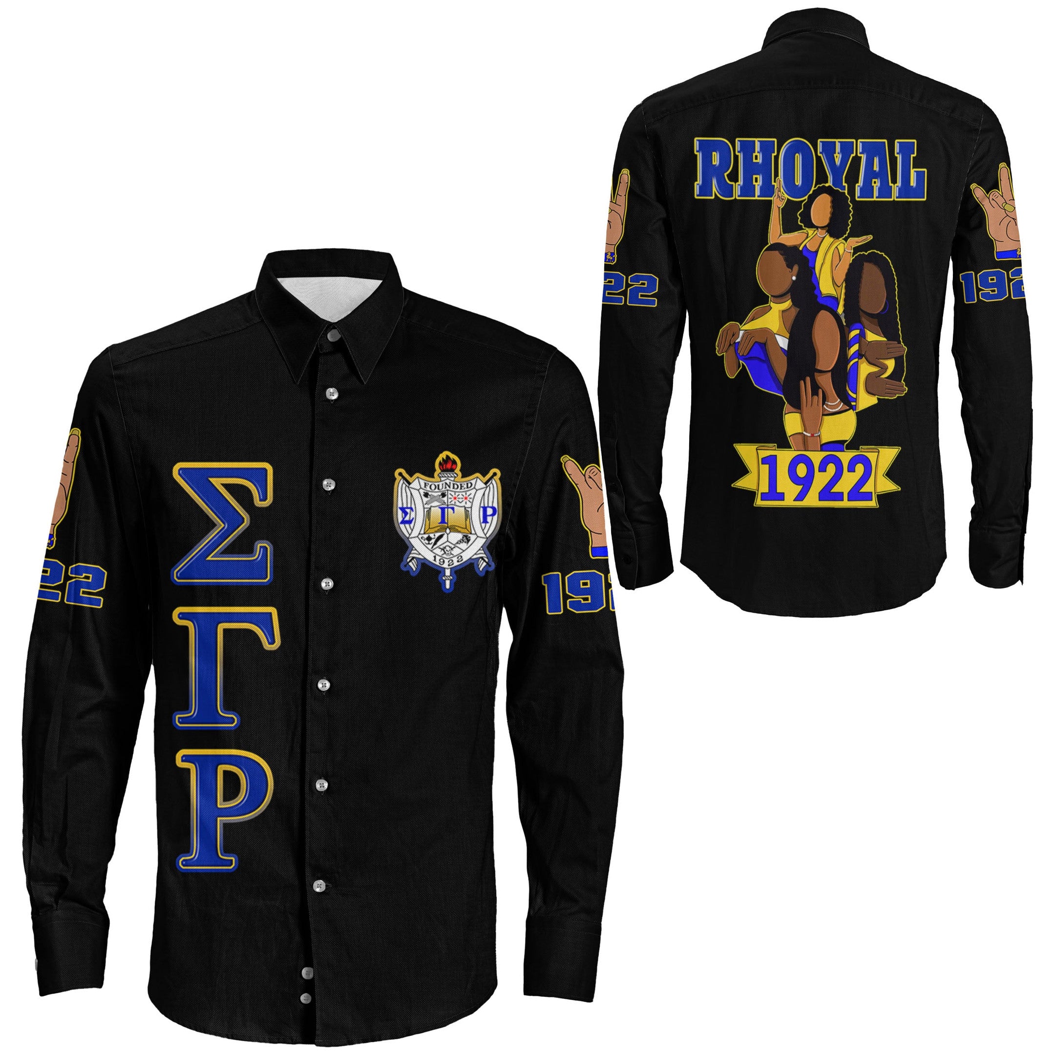 Wonder Print Shirt – Sigma Gamma Rho Sisterhood Long Sleeve Button Shirt