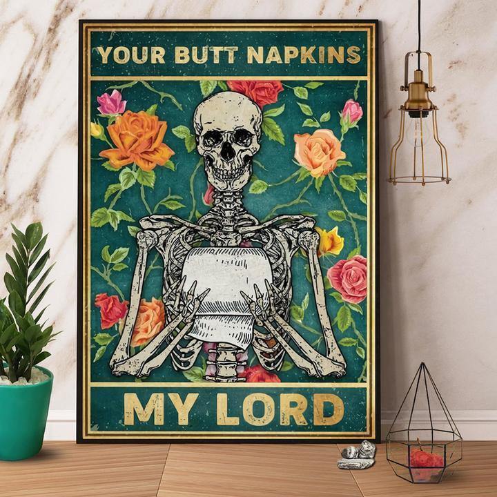 Your Butt Napkins My Lord Skeleton Retro Green Gift For Family Home Decor Matte Canvas Canvas Prints