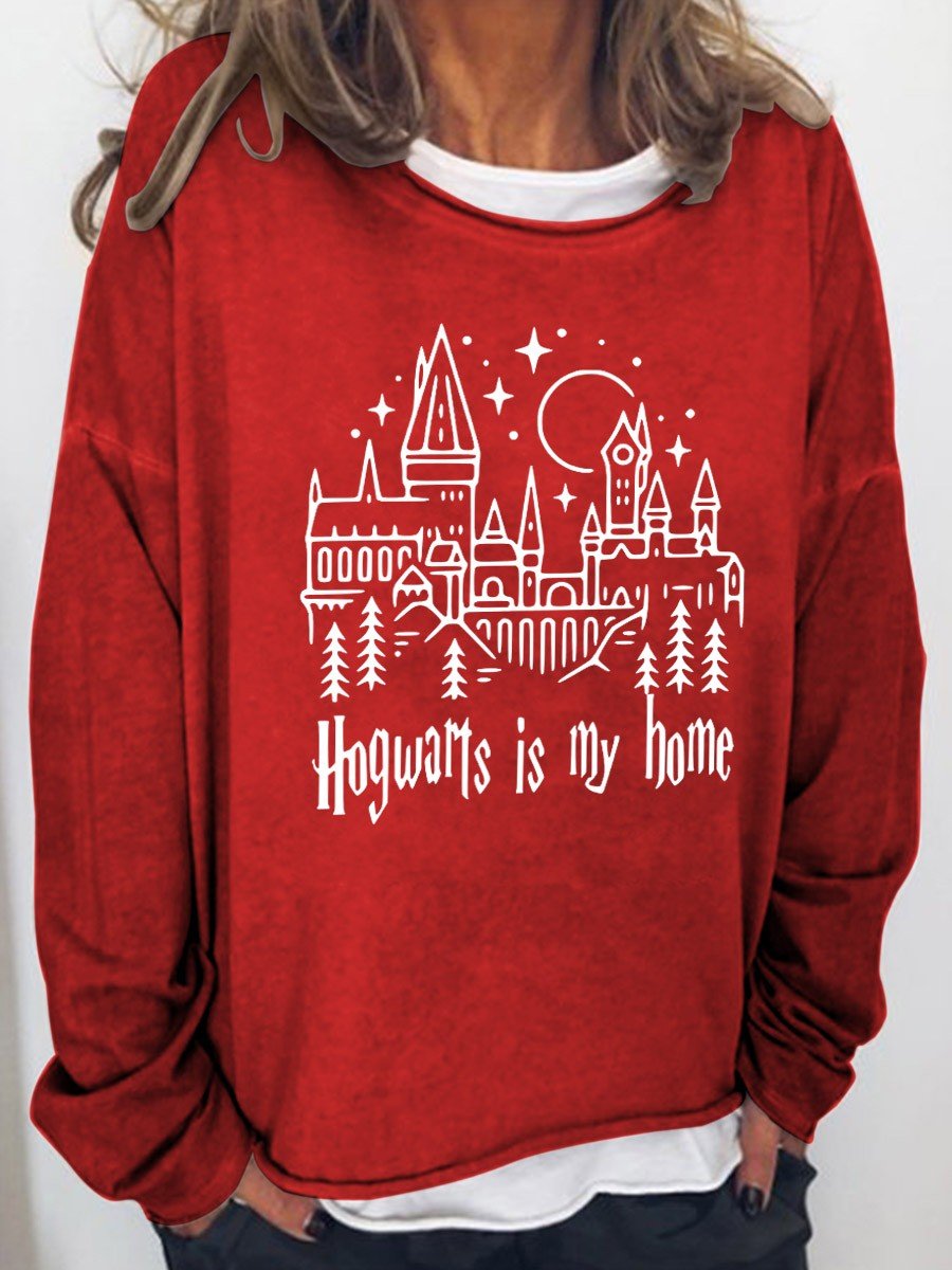 Women’S Hogwarts Is My Home Funny  Long Sleeves Top
