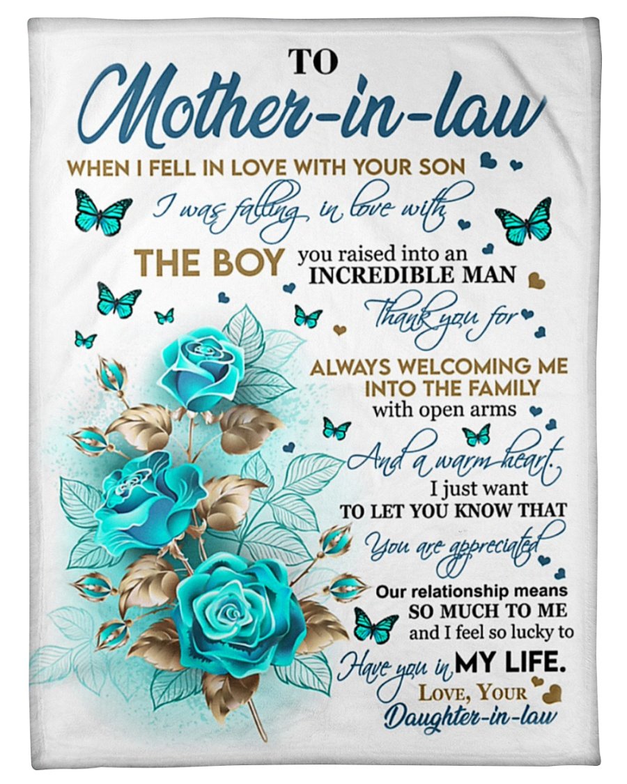 To Mother In Law Thank You Blue Rose Blanket Gift For Mother In Law From Daughter In Law Birthday Gift Home Decor Bedding Couch Sofa Soft And Comfy Cozy