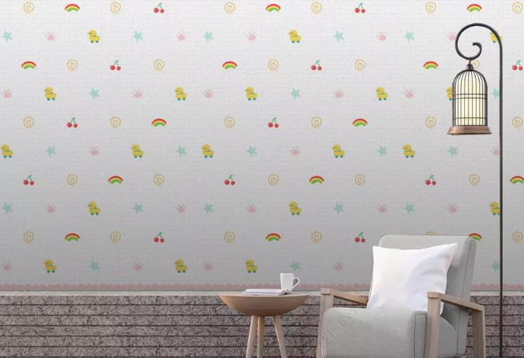 3D Hand Drawn Rainbow Animal Fruit Wall Mural Wallpaper Lqh 582