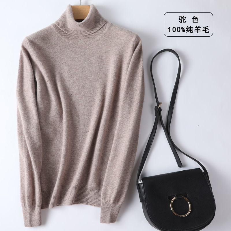 100% Cashmere Turtleneck Women Sweater 2022 Autumn Winter Solid Color All-match Knitted Jumper Pull Femme Hiver Pullover alx