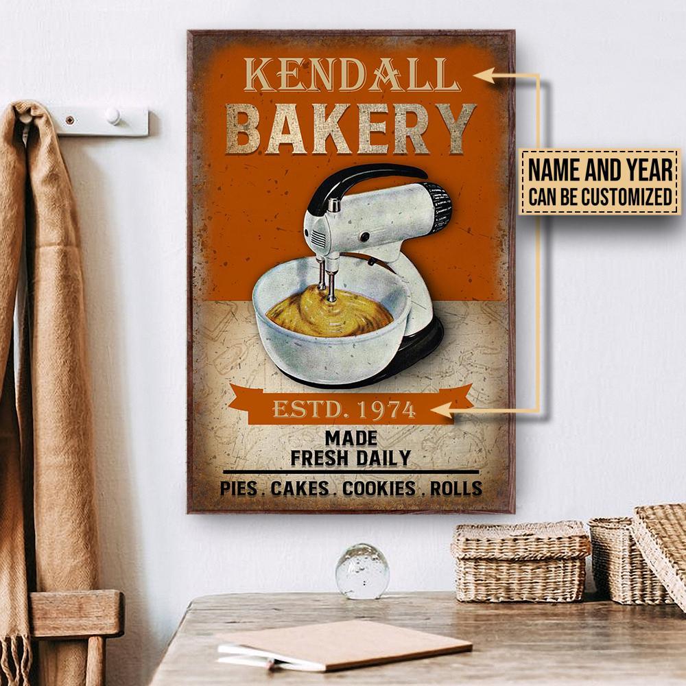 Aeticon Gifts Personalized Baking Orange Made Fresh Daily Canvas Mom Dad Gift Home Decor