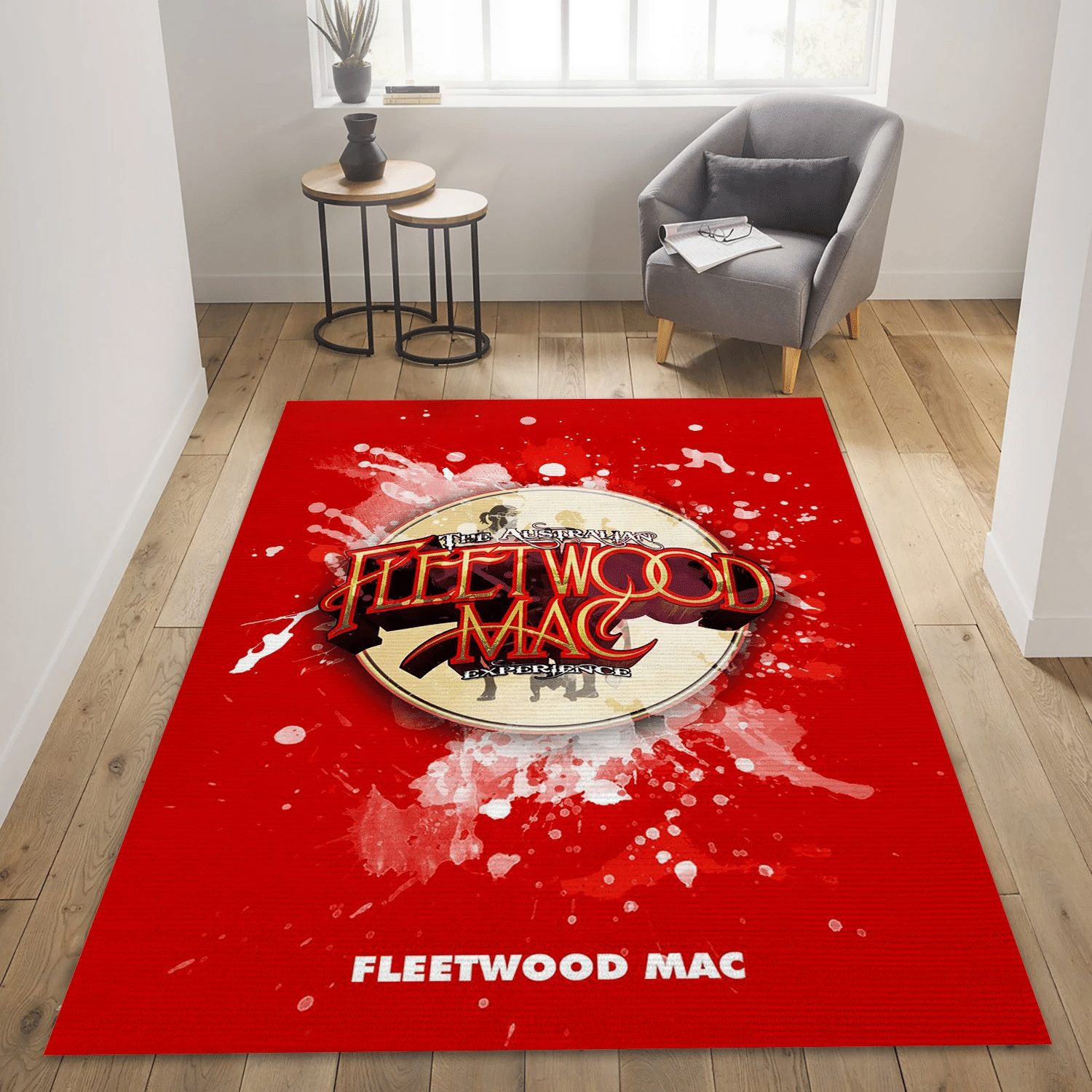 Fleetwood Mac Red Music Area Rug Carpet, Living Room  Rug – Christmas Gift Us Decor