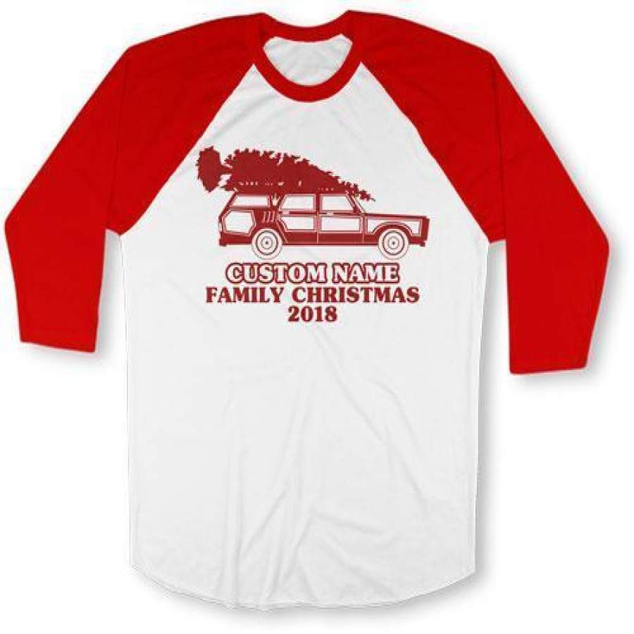 (Custom name) Family christmas 2019 raglan t shirt