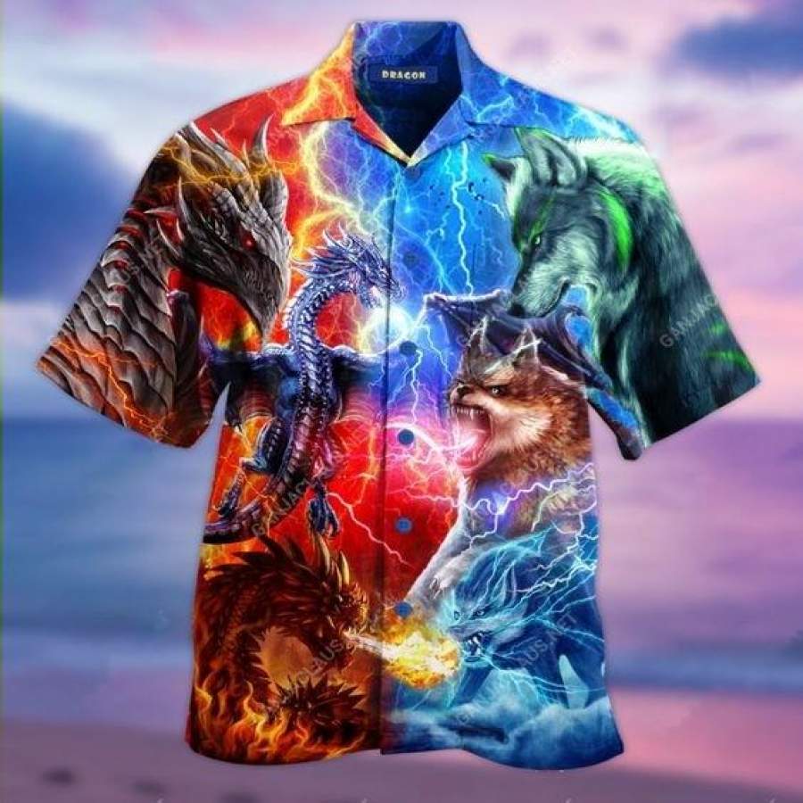 Hawaii Aloha Shirts Dragons And Wolves Ha5356