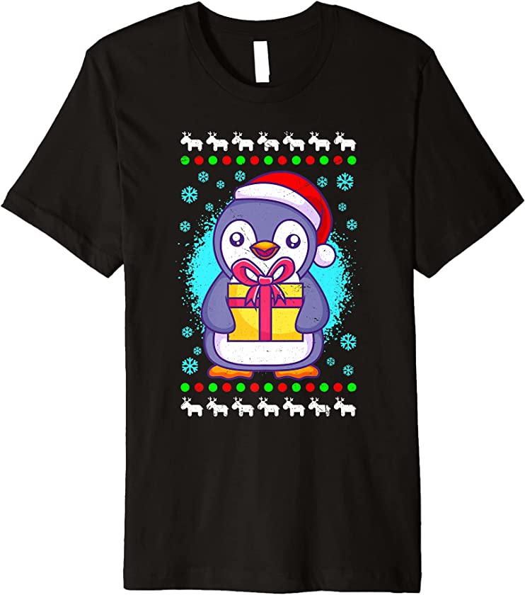 Christmas Santa Penguin Ugly Christmas Santa Claus Premium T-Shirt